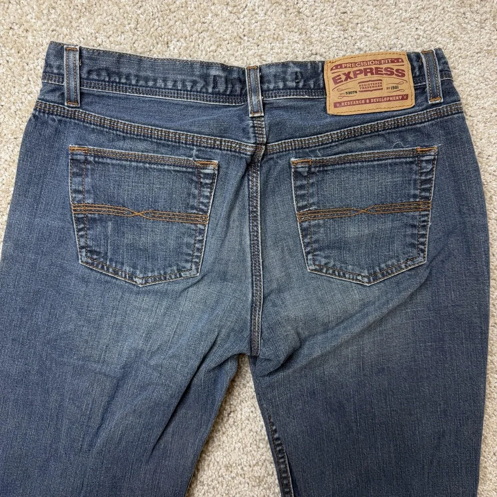 Y2K Express Hipster Flare Jeans Womens 5/6L Medium Wash Blue Low Rise Denim